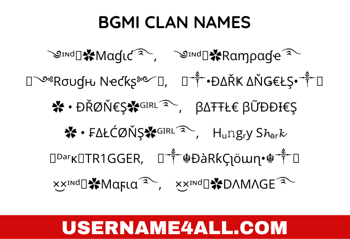 175 Stylish And Cool Bgmi Clan Names For Pro Players Clans