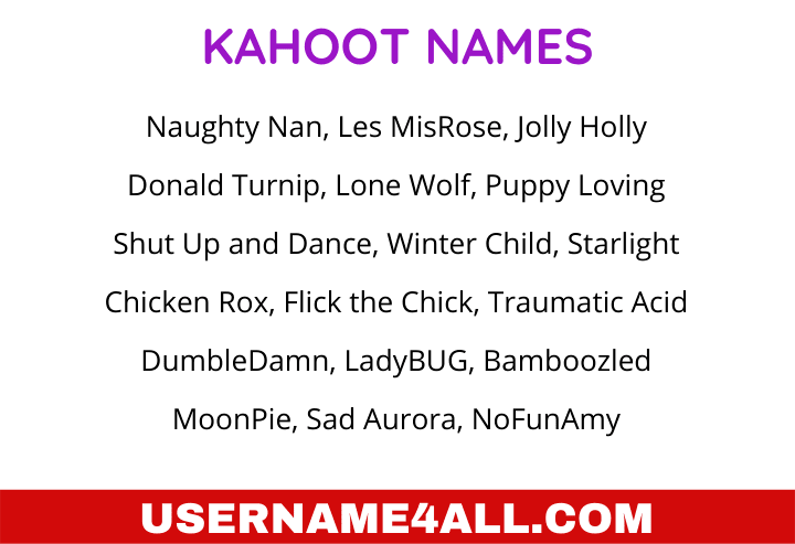 200 Inappropriate Dirty Funny Kahoot Names For Boys And Girls School Friends