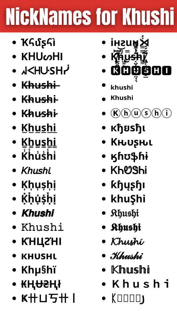 Nicknames For Khushi To Use On Instagram Facebook Discord And More