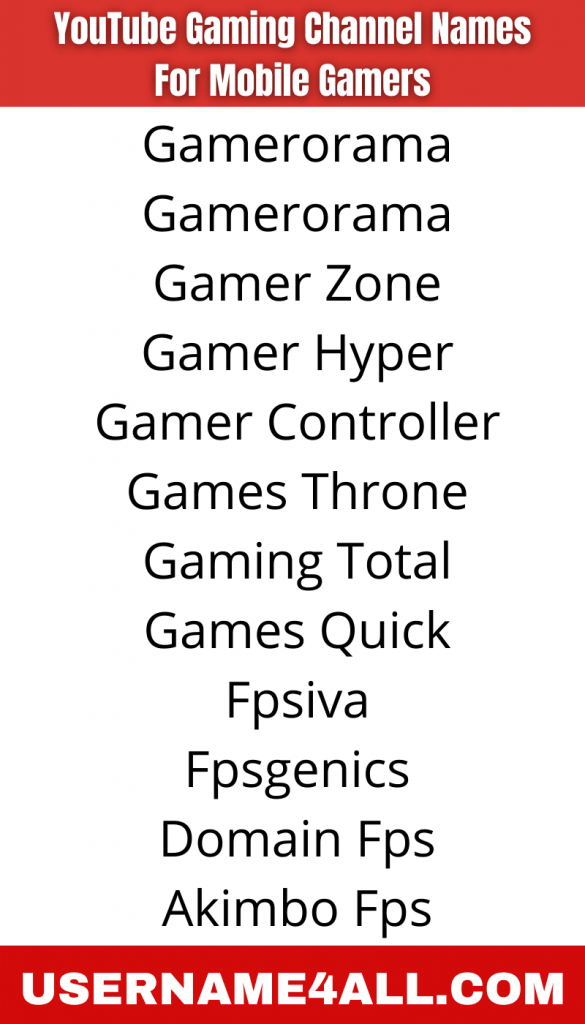 Top 1000  Gaming Channel Names List for 2023