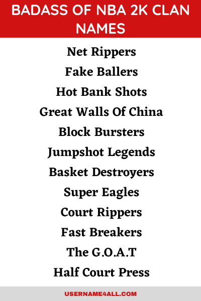 [Updated 200+] Cool & Funny NBA 2K Clan Names For Pro Players