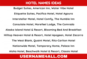 1000+ Unique & Creative Hotel Names Ideas to Attract People